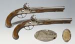Paar französische Steinschloß-Pistolen.