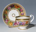 Biedermeier-Tasse, Untertasse.