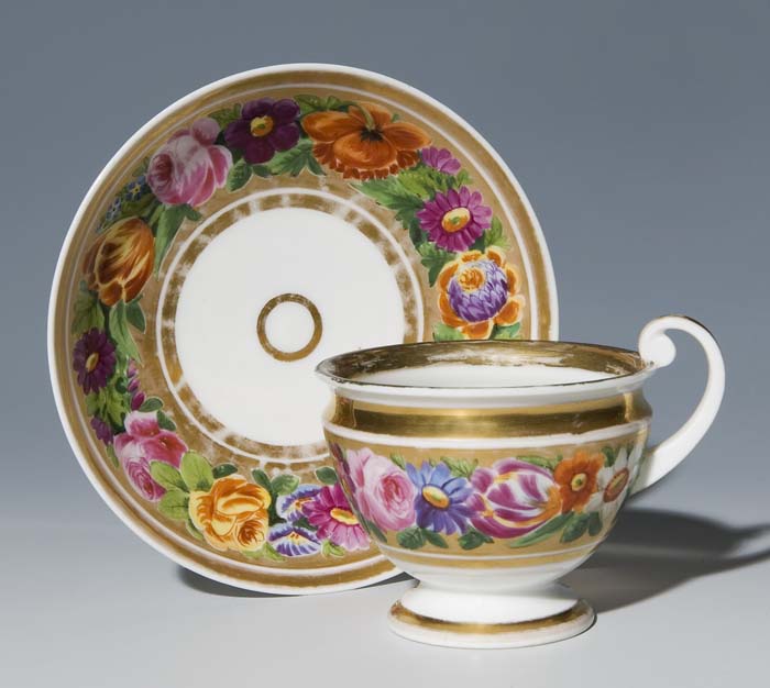 Biedermeier-Tasse, Untertasse.