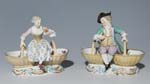 Paar Figuren-Gewürzschalen.