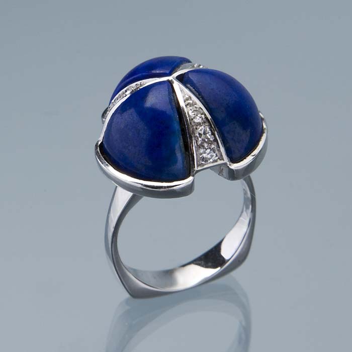 Lapislazuli-Brillant-Ring.