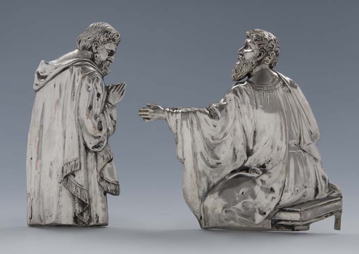 Paar Barock-Altarflügel-Relief-Figuren.