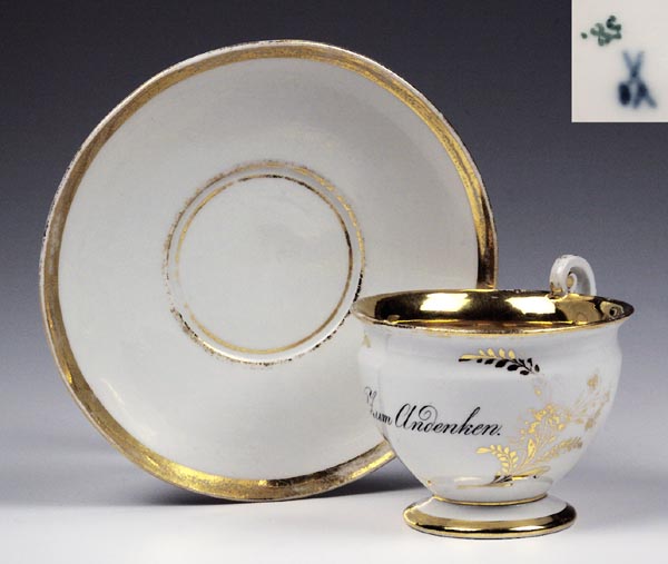 Biedermeier-Andenkentasse, Untertasse.