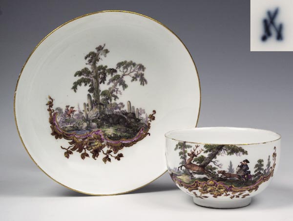 Jagd-Tasse, Untertasse.