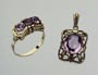 Amethyst-Anhänger, Ring.