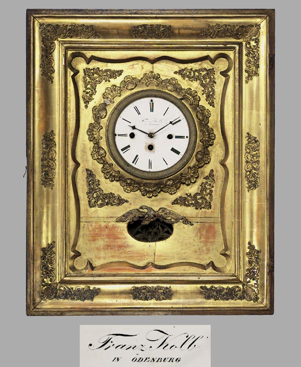 Biedermeier-Rahmenuhr.