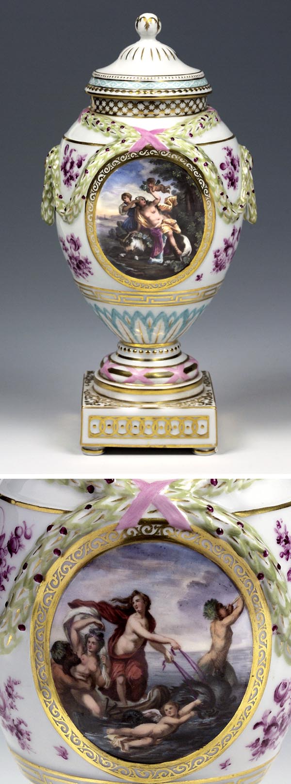 Deckelvase.