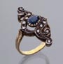 Diamant-Saphir-Jugendstil-Ring.