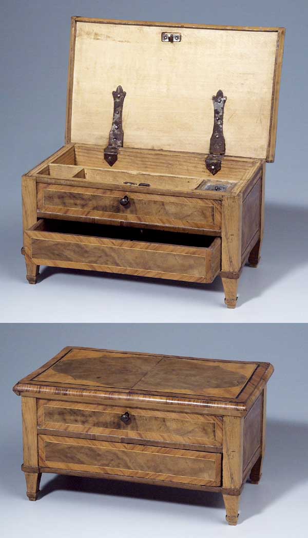 Louis XVI-Modellkommode/Schreibzeug.