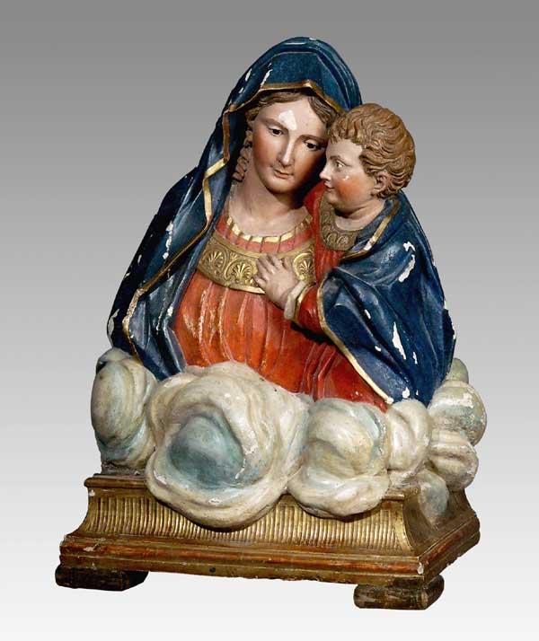 Büste der Maria mit Kind.