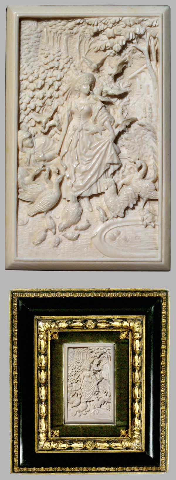 Elfenbein-Relief.