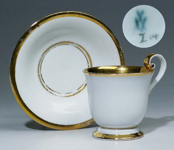 Biedermeier-Tasse, Untertasse.