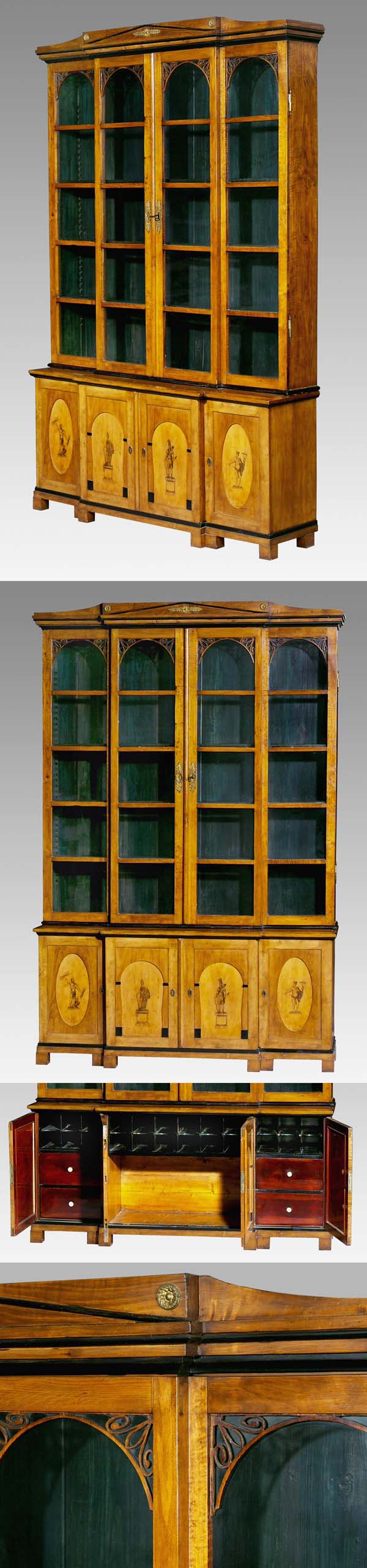 Biedermeier-Bibliotheksschrank.