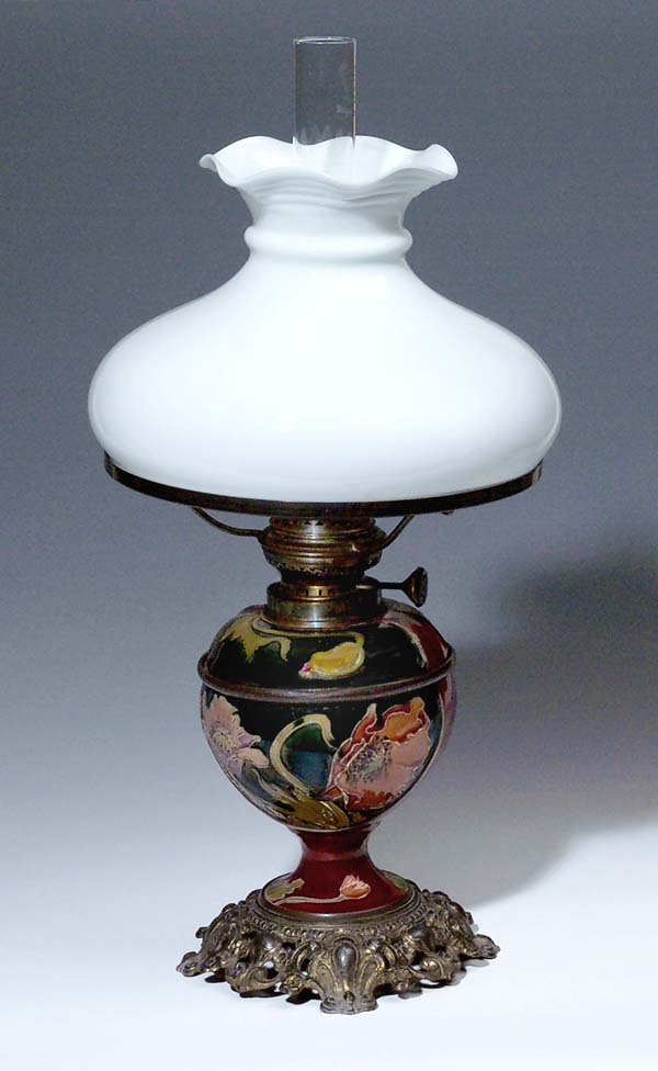 Jugendstil-Petroleumtischlampe.