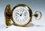 Goldene Herren-Savonette mit Chronograp