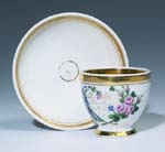 Biedermeier-Tasse, Untertasse.