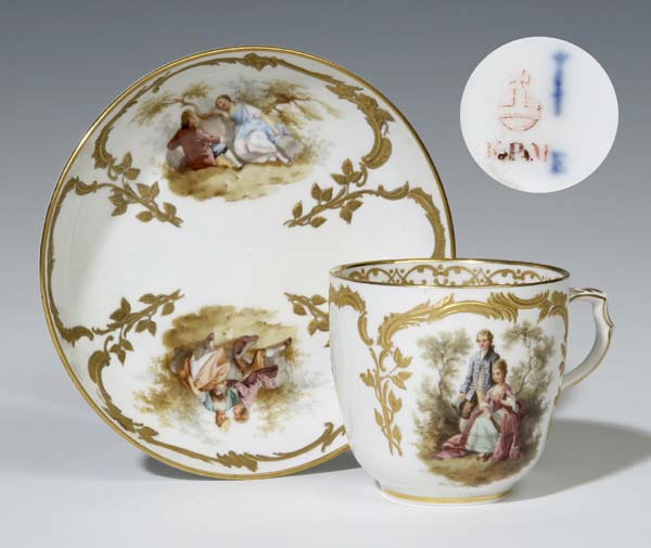 Watteau-Tasse, Untertasse.