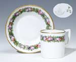 Jugendstil-Moccatasse, Untertasse.