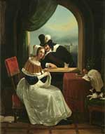 Braunschweiger Lackgemälde um 1840.