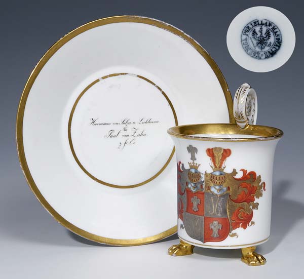 Wappen-Tasse, Untertasse.