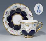 Kobalt-Tasse, Untertasse.