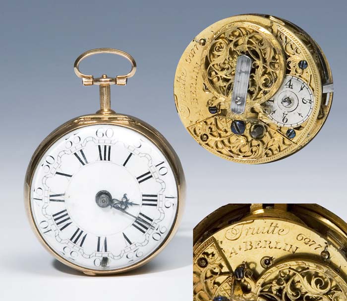 Goldene Spindel-Taschenuhr.