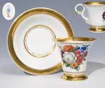 Biedermeier-Tasse, Untertasse.