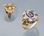 Diamant-Saphir-Monogrammring.