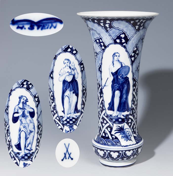 Große Blaudekor-Vase.