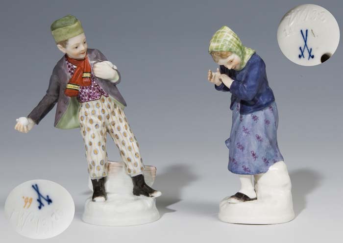 Paar Jugendstil-Kinderfiguren.