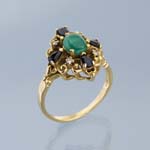Smaragd-Saphir-Ring.