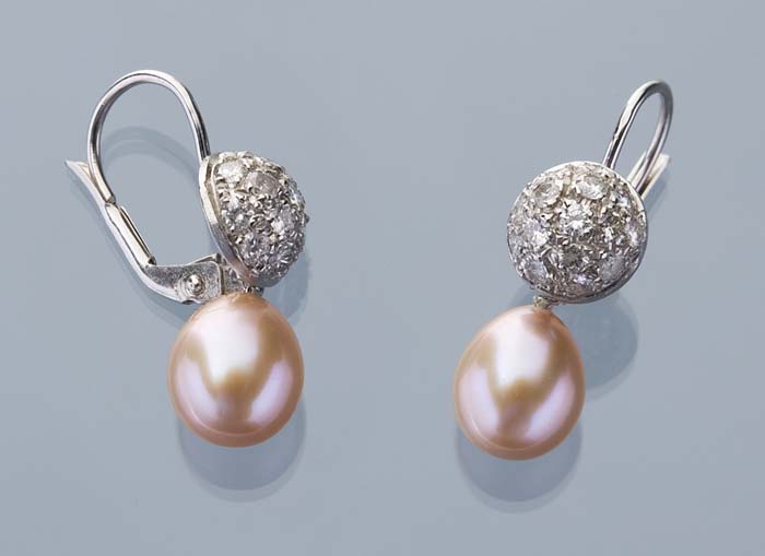 Perlen-Brillant-Ohrringe.