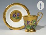 Seltene Biedermeier-Tasse, Untertasse.