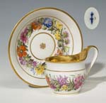 Biedermeier-Tasse, Untertasse.