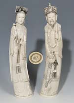 Paar große chinesische Elfenbein-Figure