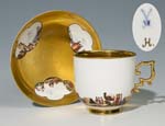 Barock-Goldfond-Tasse, Untertasse.