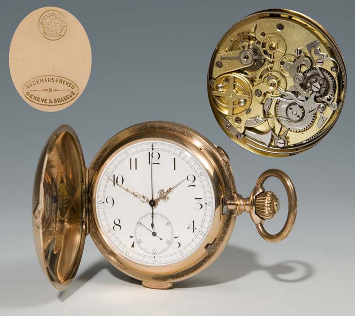 Gold-Savonette mit Chronograph und Repe