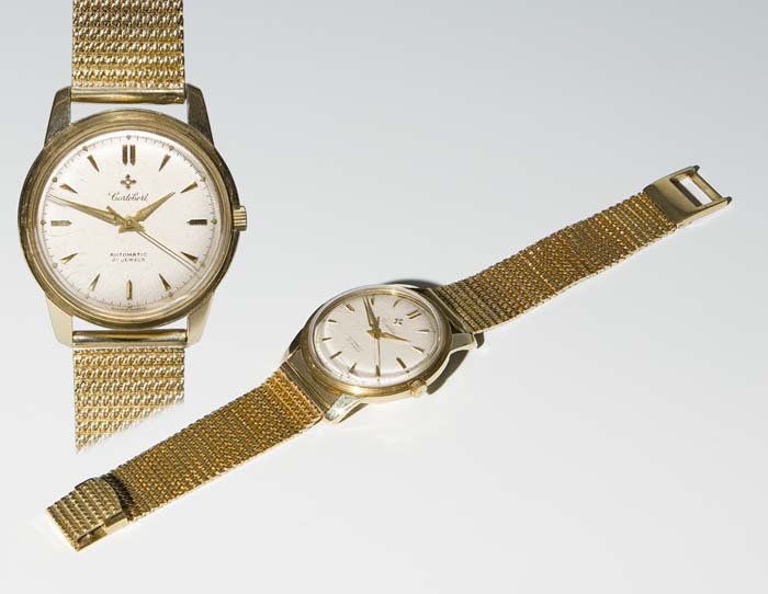 Schweizer Gold-Armbanduhr.