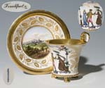 Biedermeier-Ansichtentasse, Untertasse.