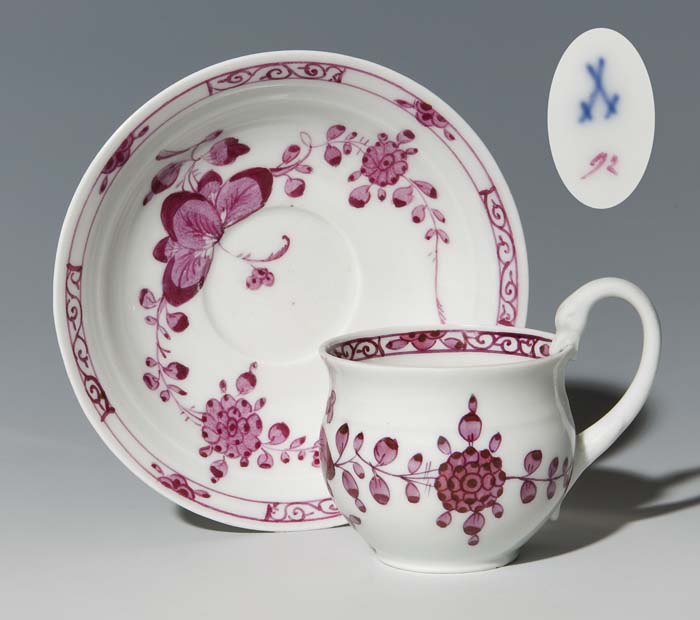 Biedermeier-Tasse, Untertasse.